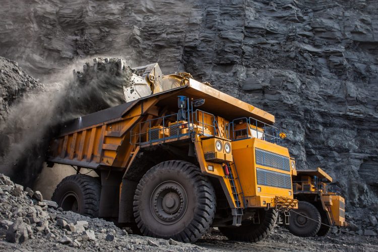 mining truck in a coal mine loading coal mining truck in a coal mine loading coal
